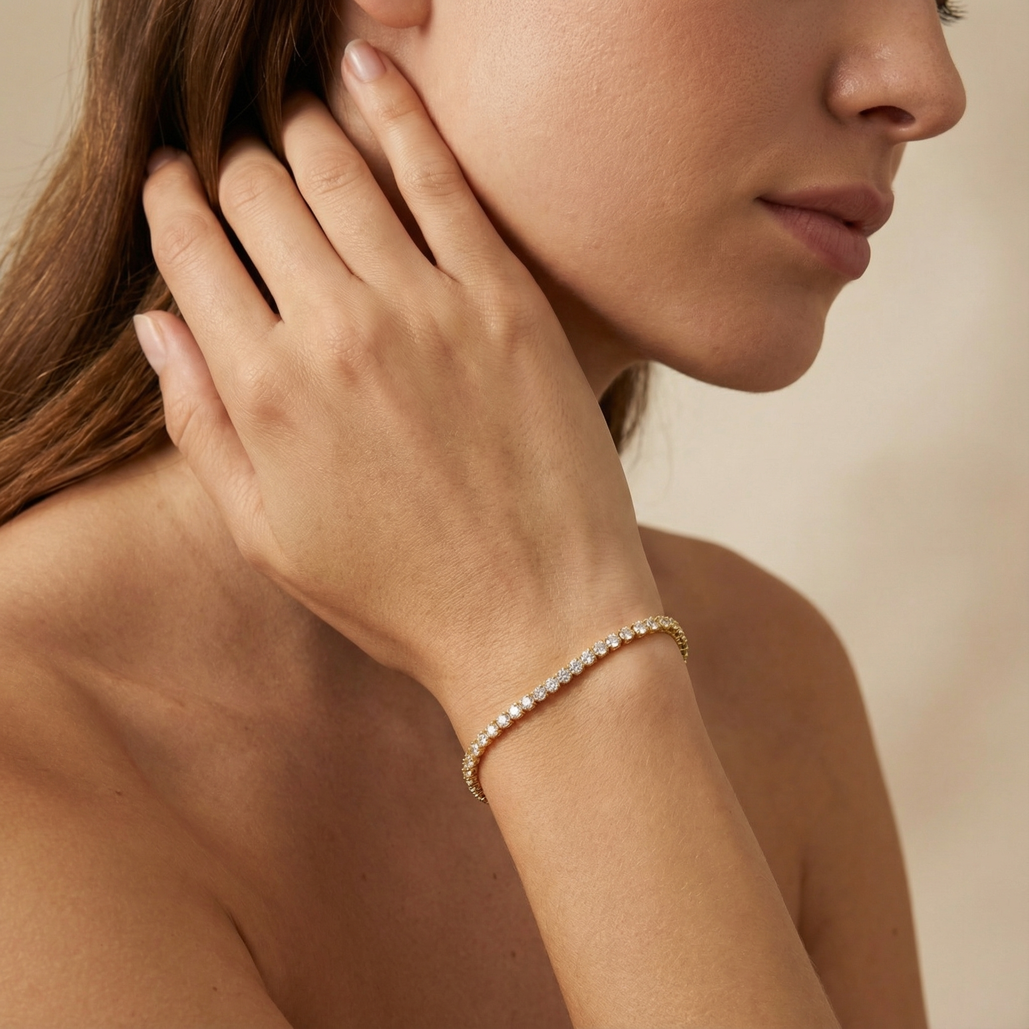 Paquete 3pz Pulseras Goldfilled Estilo Tenis mod. 13027