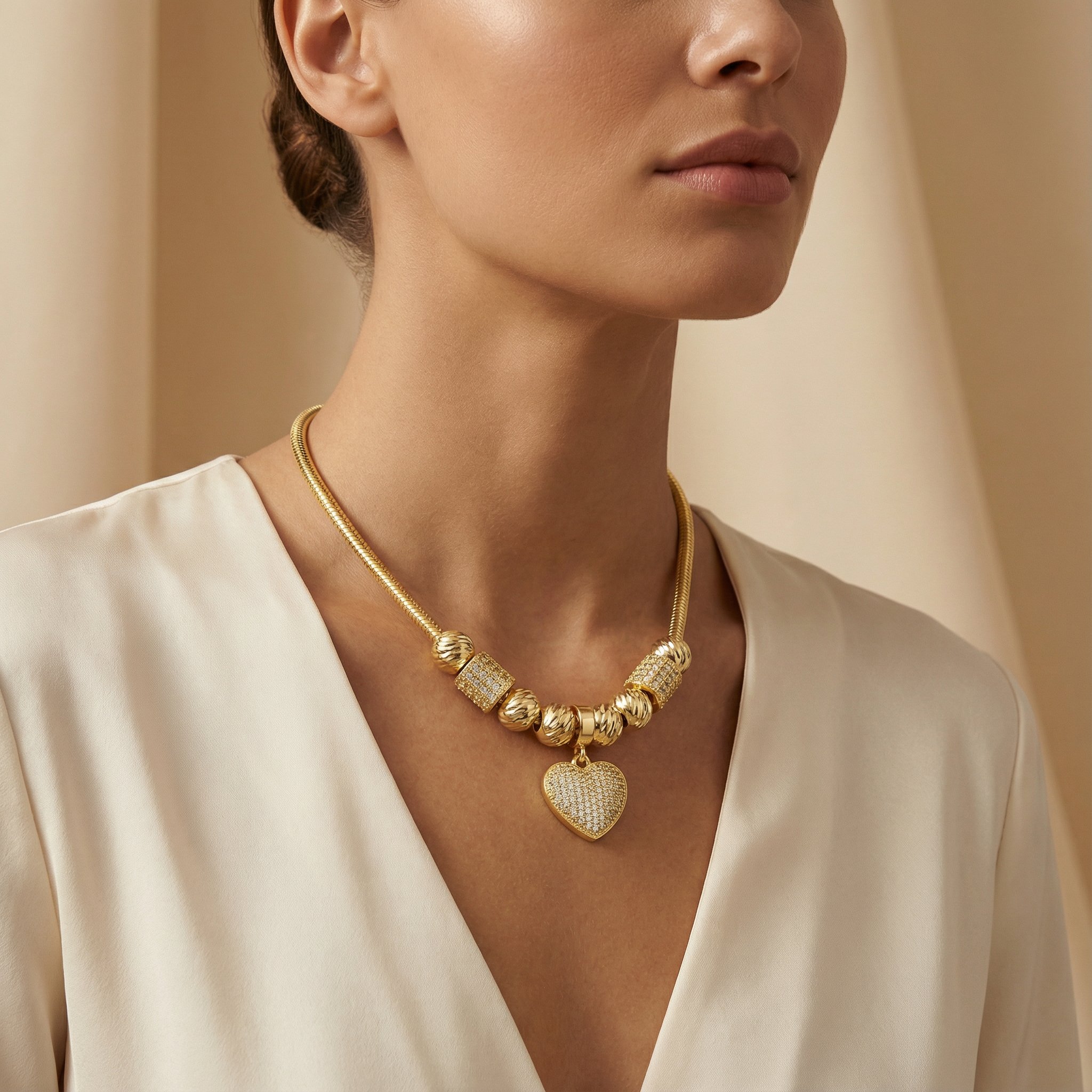 Paquete 2pz Collar de Goldfiled Colgantes Fancy mod. 16001