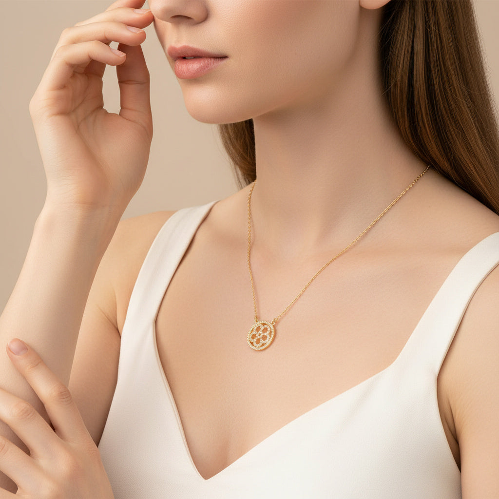 Gargantilla de Goldfilled Flor con Zirconias mod. 5020