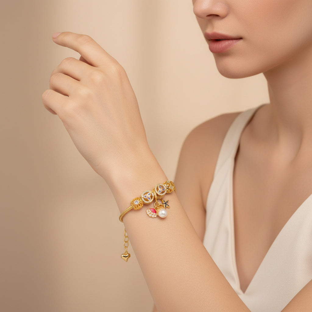 Pulsera de Goldfilled con Colganges Fancy mod. 1122