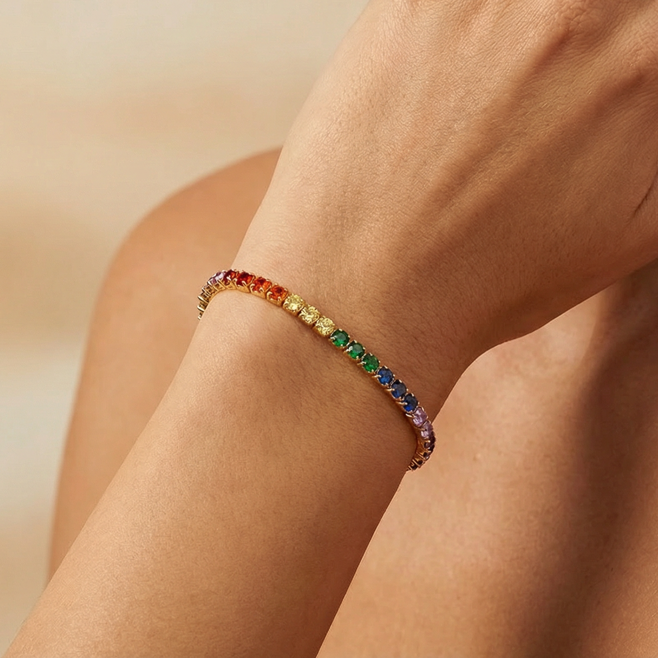 Pulsera Goldfilled con Zirconias de Colores mod. 1133
