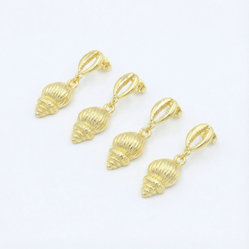 Paquete 2pz Arete de Goldfiled Concha de Mar mod. 15010