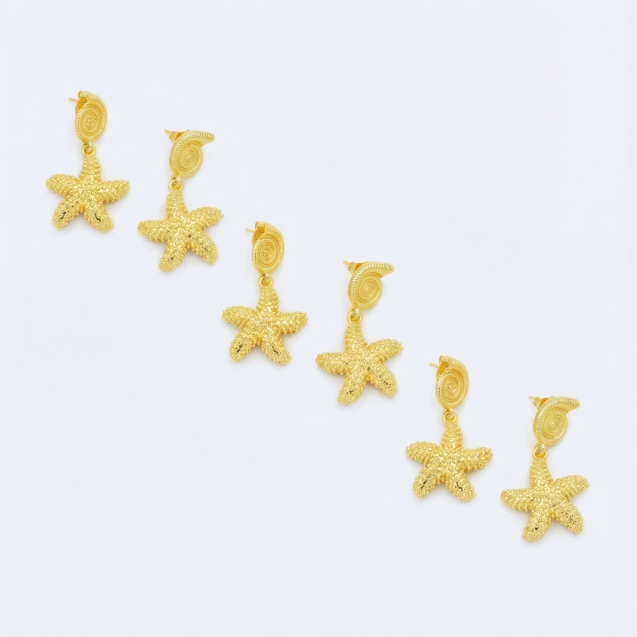 Paquete 3pz Arete de Goldfiled Estrella de Mar mod. 15012