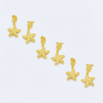 Paquete 3pz Arete de Goldfiled Estrella de Mar mod. 15012