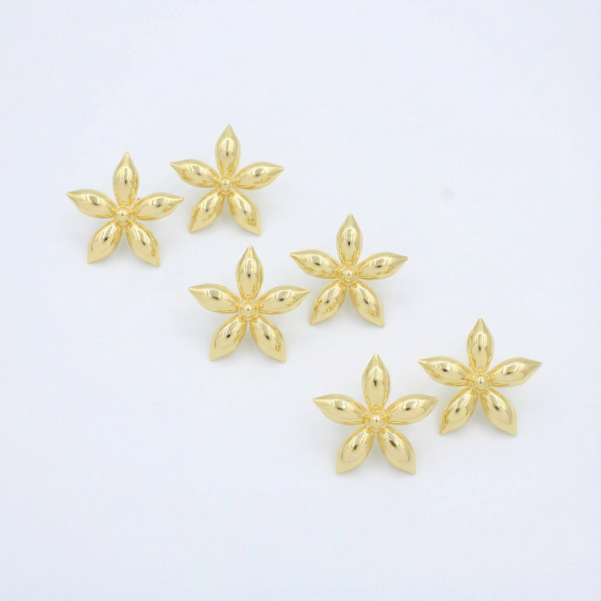 Paquete Arete de Goldfiled 3pz Flor Brillante mod. 15003