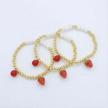 Paquete Pulsera Goldfilled 3pz Fresa mod. 13042