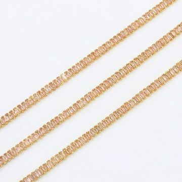 Paquete 3pz Pulsera Goldfilled con Zirconias Estilo Baguette mod. 13029