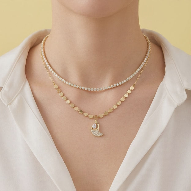 Gargantilla de  Goldfilleld con Zirconia con Diseño Alado con Zirconia mod.1368