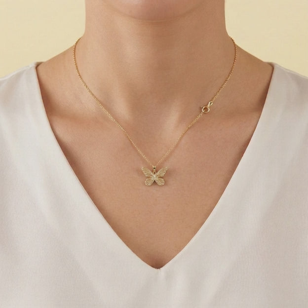 Dije de Goldfilled de Mariposa Elegante con Zirconia mod. 1324