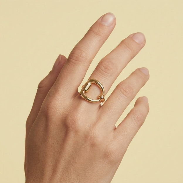 Anillo de Goldfilled con Diseño de Broche mod. 1316