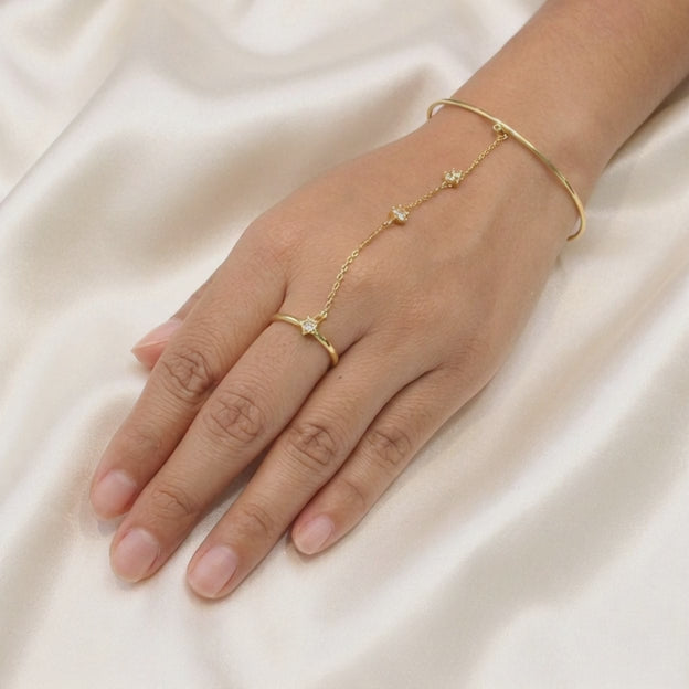 Pulsera Manopla de Goldfilled Estrellas Brillantes mod. 1155