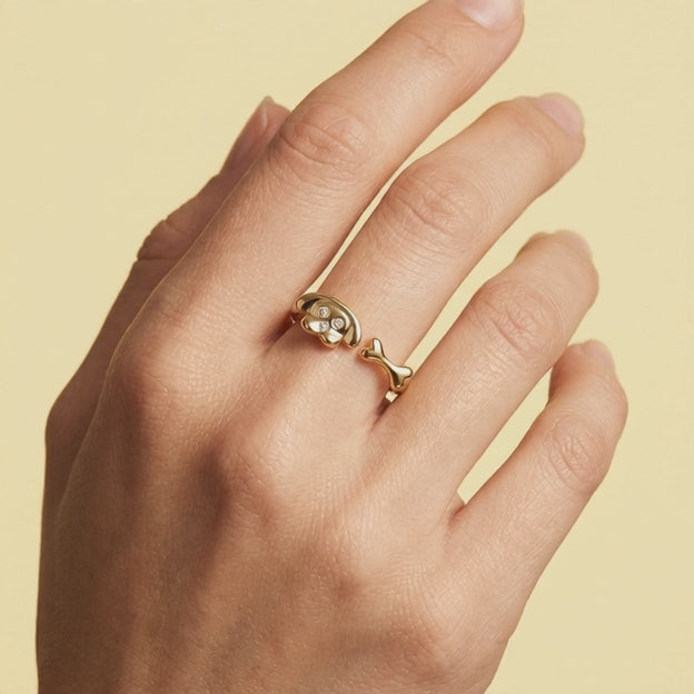 anillo de Goldfilleld con diseño de Perrito y un Hueso  1375