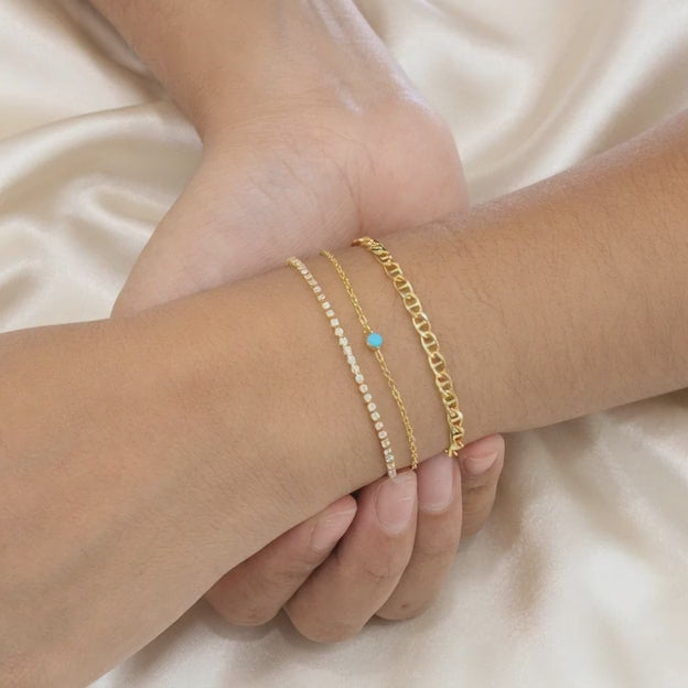 Pulsera de Goldfilled Zirconia y Eslabones mod. 1144