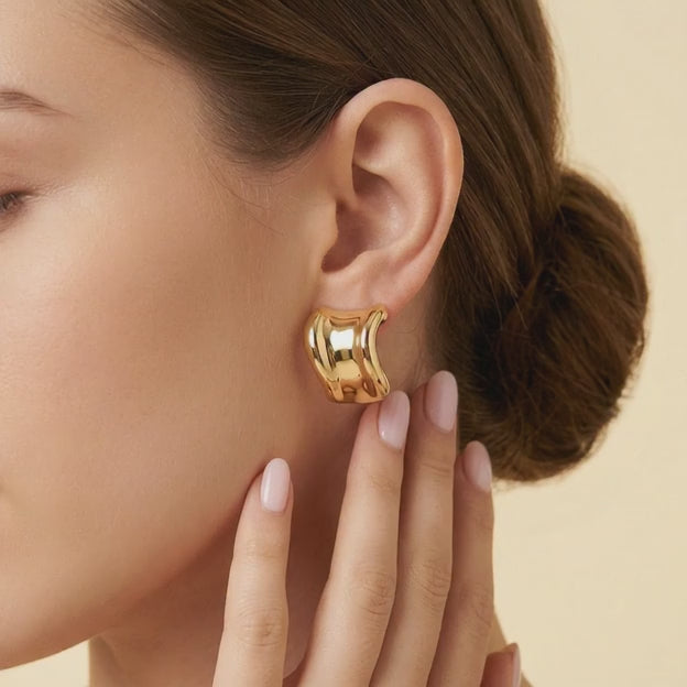 Arete de Goldfilled con Diseño de Ondas mod. 1232