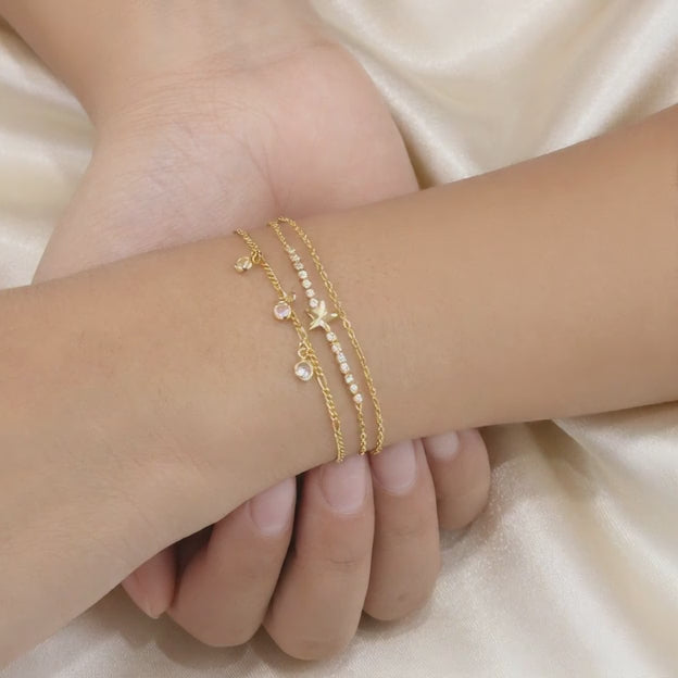 Pulsera de Goldfilled Estrella y Zirconias Finas mod. 1148