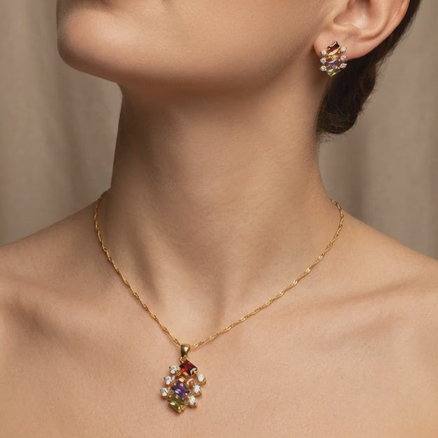 Set de Joyería de Goldfilled Diseño Brillante mod. 7107