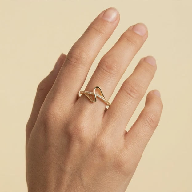 anillo de Goldfilleld con Zirconia con diseño de S  mod.1376