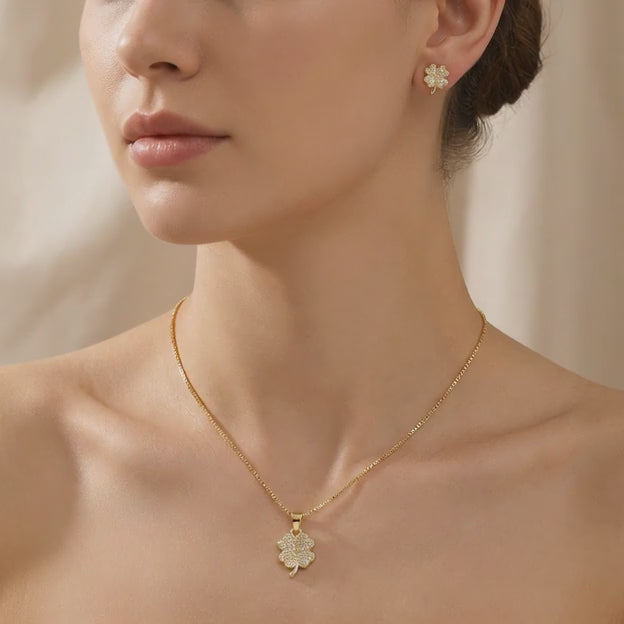 Set de Joyería de Goldfilled Trébol mod. 7085