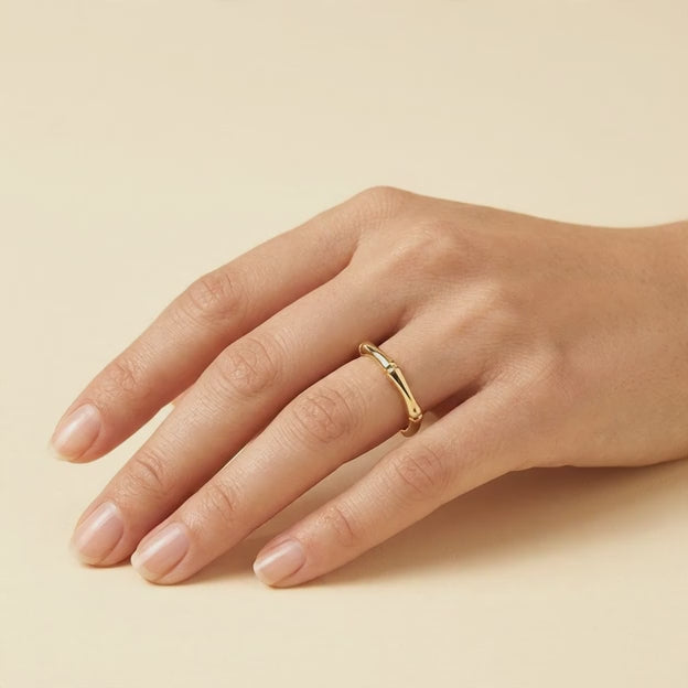 Anillo de Goldfilled con Diseño de Hueso  mod. 1407