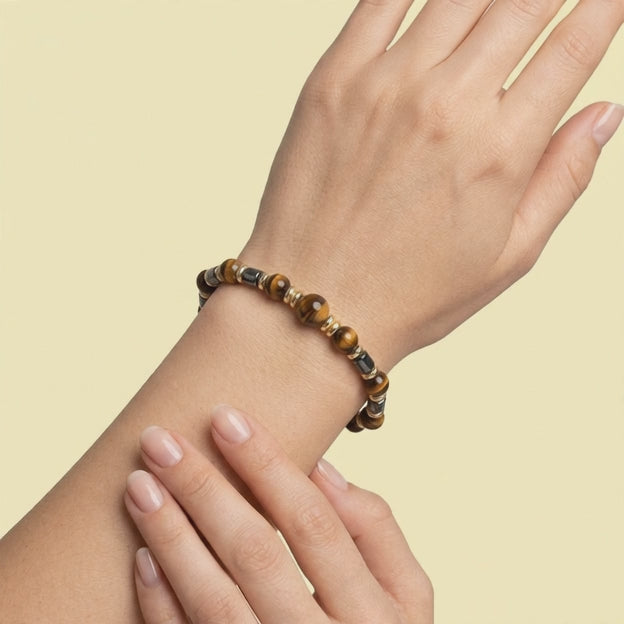 Pulsera de  Oro Laminado con Diseño Ojo de Tigre mod. 1399