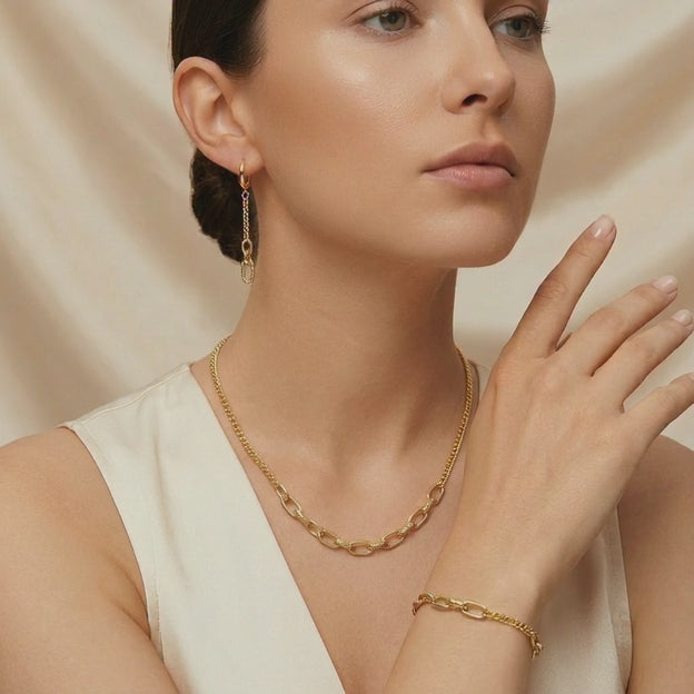 Set de Joyería de Goldfilled Diseño Eslabón mod. 7088