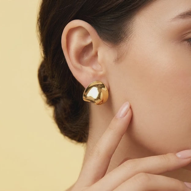 Arete de Goldfilled con Diseño de Petalo mod. 1403
