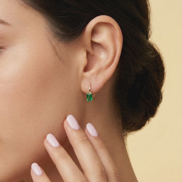 Grapa de Goldfilled con Zirconia Verde Elegante mod. 1378