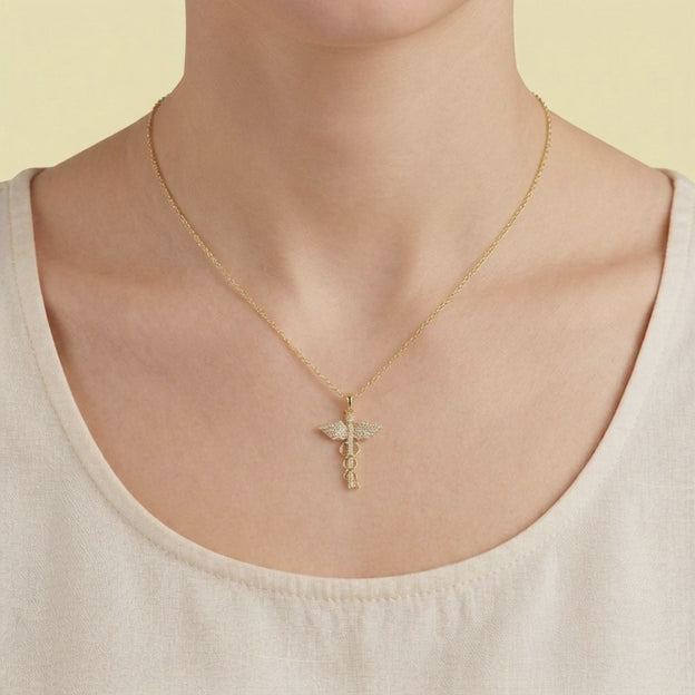 Dije de Goldfilled con Diseño  de Medicina con Zirconia Grande mod. 1271