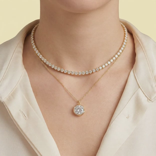 Gargantilla de Goldfilleld con Zirconia con Diseño de Esfera de Zirconia mod. 1366